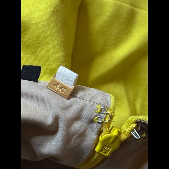 4 Collective Dress 0 Womens Yellow Sleeveless Stretch Back Zip Skater Anthro - Picture 7 of 9